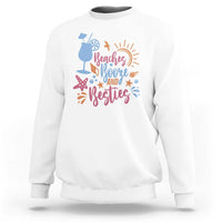 Funny Girls Trip Sweatshirt Beaches Booze And Besties Seashell Cocktail - Wonder Print Shop