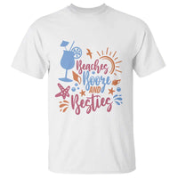 Funny Girls Trip T Shirt Beaches Booze And Besties Seashell Cocktail - Wonder Print Shop