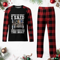 Funny Sorry For What I Said While Docking The Boat Plaid Pajama Set Boating Humor - Wonder Print Shop