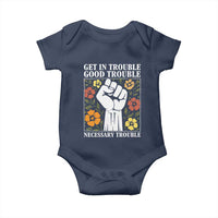 John Lewis Quote Baby Onesie Get In Good Necessary Trouble Civil Rights Handfist - Wonder Print Shop