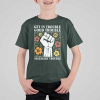 John Lewis Quote T Shirt For Kid Get In Good Necessary Trouble Civil Rights Handfist - Wonder Print Shop