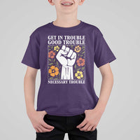 John Lewis Quote T Shirt For Kid Get In Good Necessary Trouble Civil Rights Handfist - Wonder Print Shop