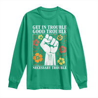 John Lewis Quote Long Sleeve Shirt Get In Good Necessary Trouble Civil Rights Handfist - Wonder Print Shop
