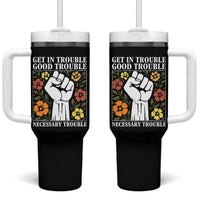 John Lewis Quote Tumbler With Handle Get In Good Necessary Trouble Civil Rights Handfist - Wonder Print Shop