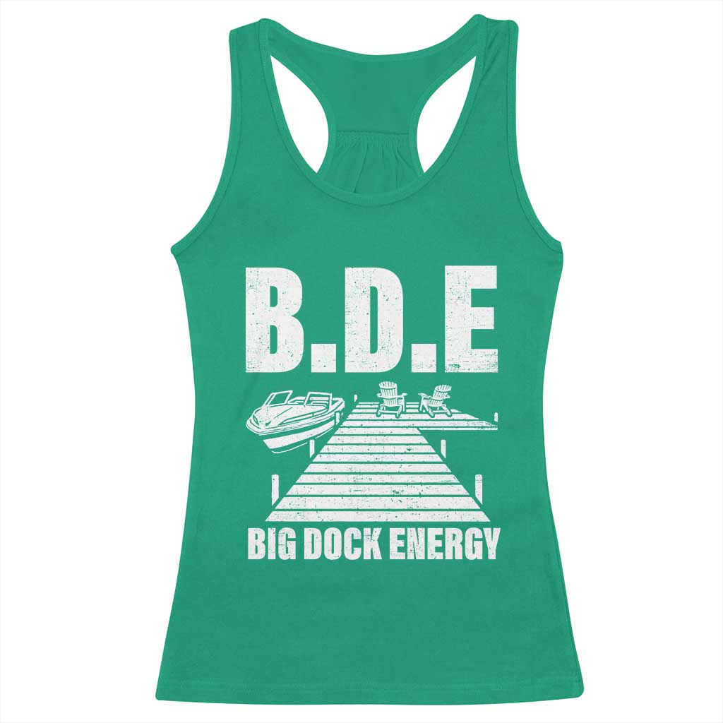 Funny BDE Big Dock Energy Racerback Tank Top Lake And Boating Lover - Wonder Print Shop