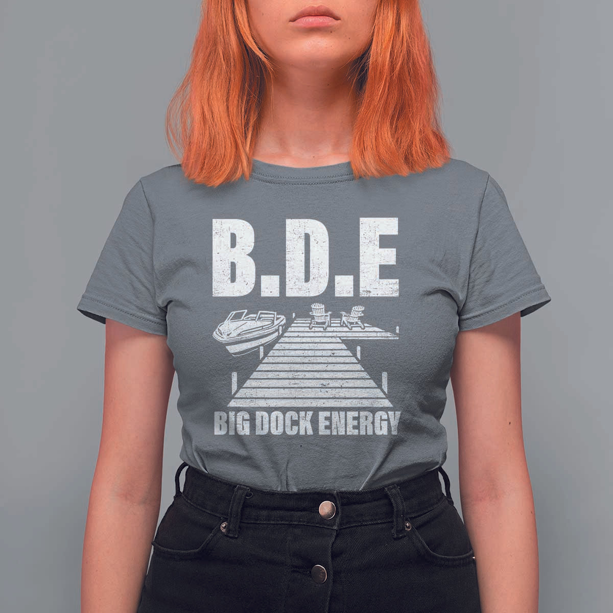 Funny BDE Big Dock Energy T Shirt For Women Lake And Boating Lover - Wonder Print Shop