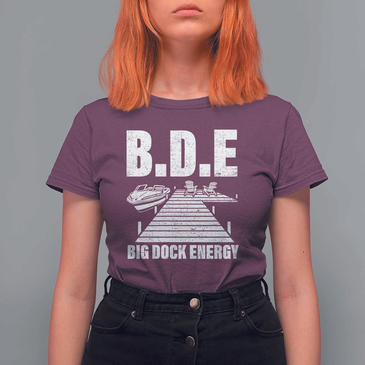 Funny BDE Big Dock Energy T Shirt For Women Lake And Boating Lover - Wonder Print Shop