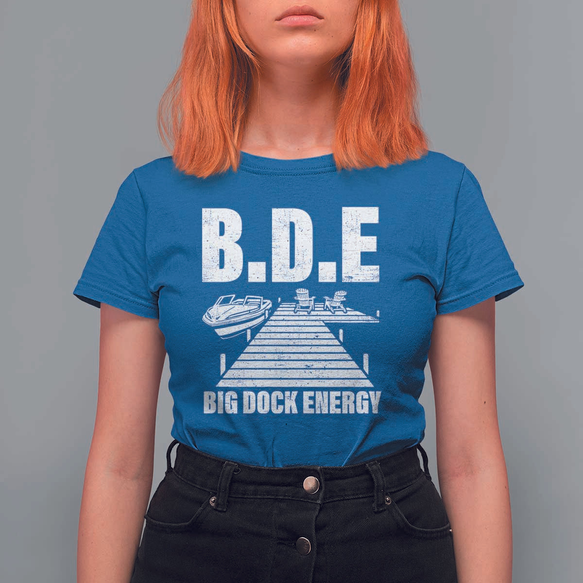 Funny BDE Big Dock Energy T Shirt For Women Lake And Boating Lover - Wonder Print Shop