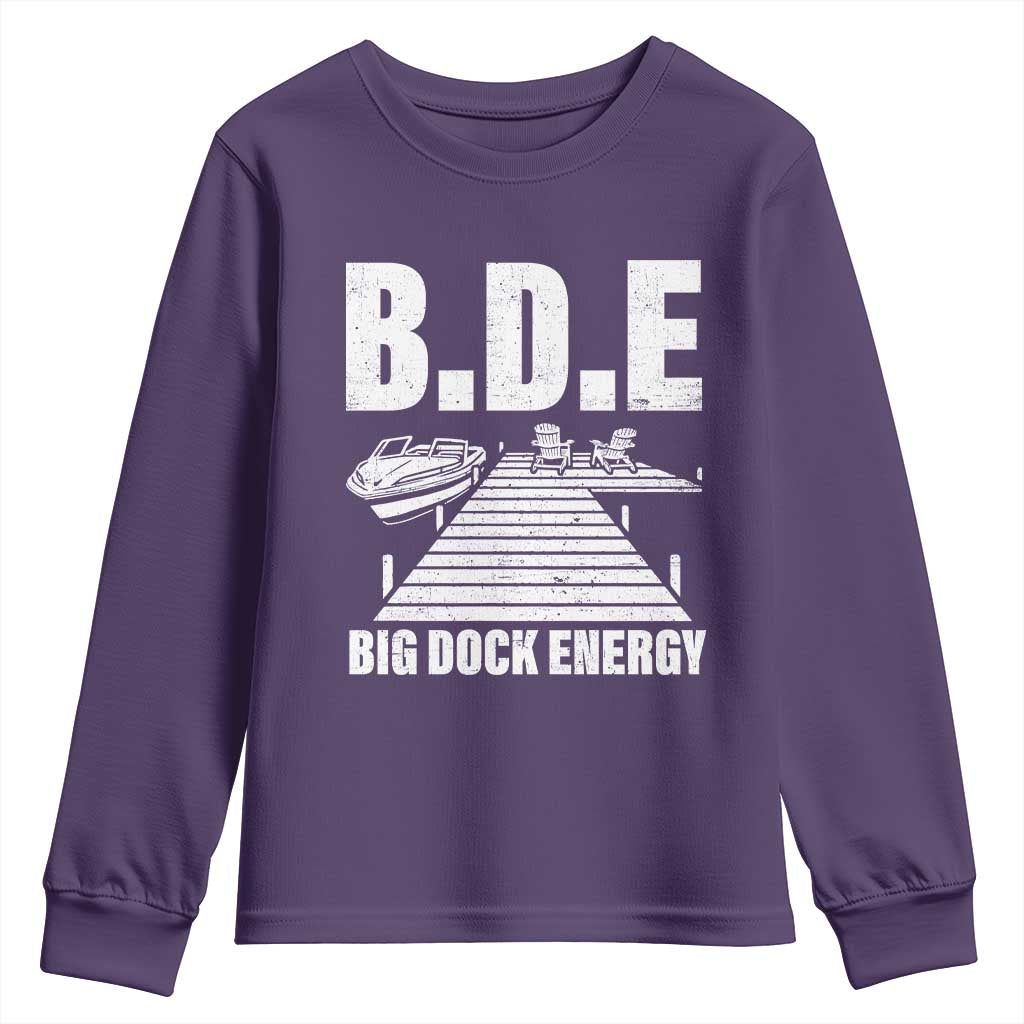 Funny BDE Big Dock Energy Youth Sweatshirt Lake And Boating Lover - Wonder Print Shop