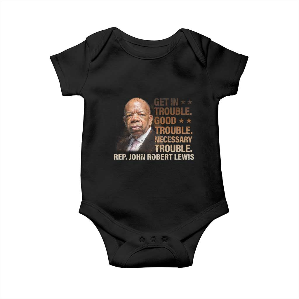 Rep John Lewis Baby Onesie Get In Good Necessary Trouble Social Justice - Wonder Print Shop
