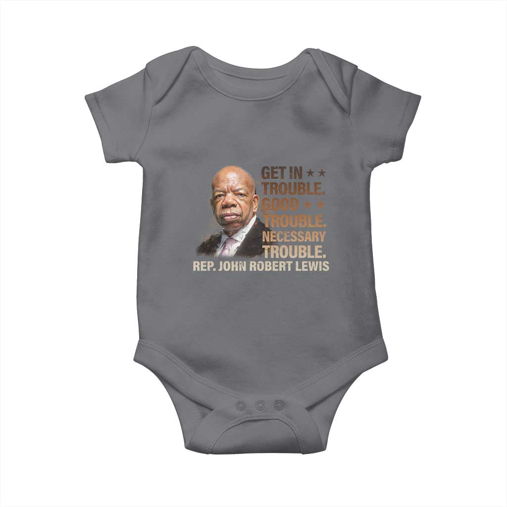 Rep John Lewis Baby Onesie Get In Good Necessary Trouble Social Justice - Wonder Print Shop