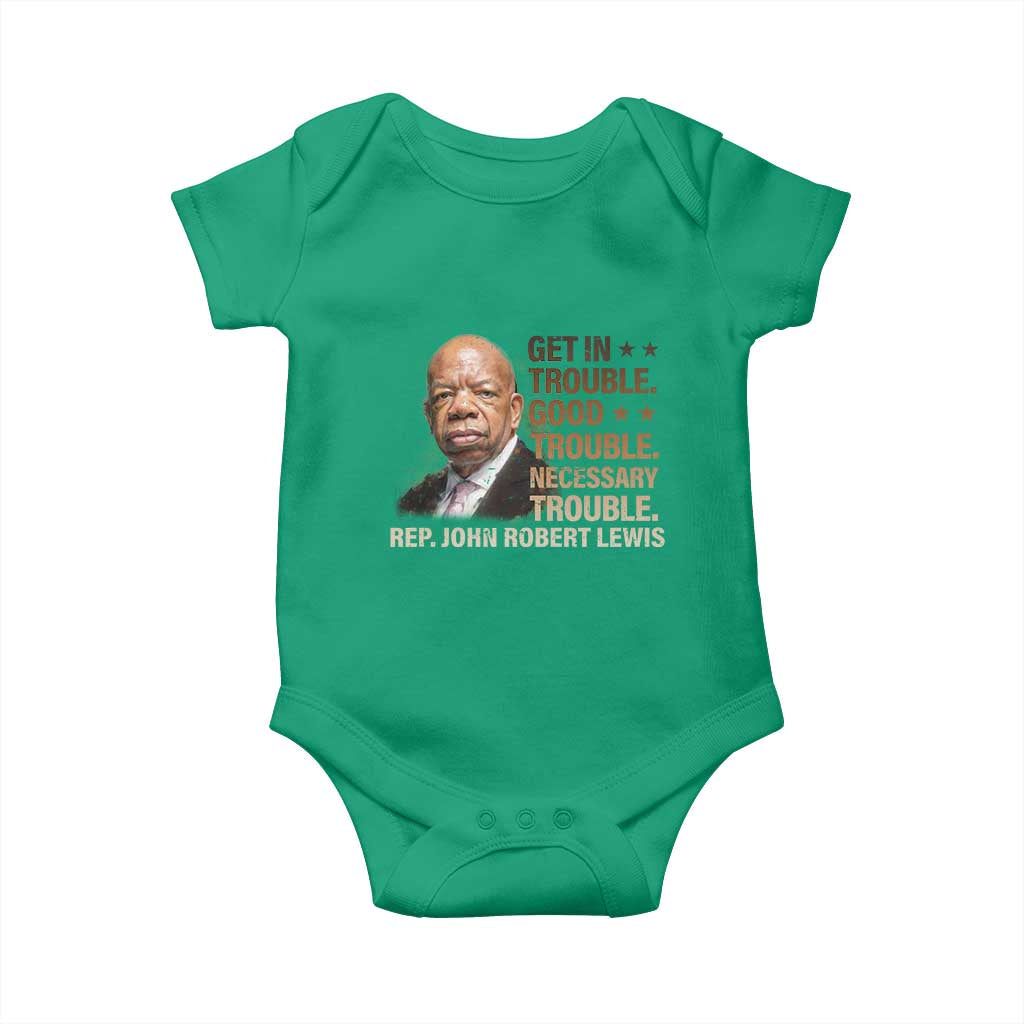 Rep John Lewis Baby Onesie Get In Good Necessary Trouble Social Justice - Wonder Print Shop