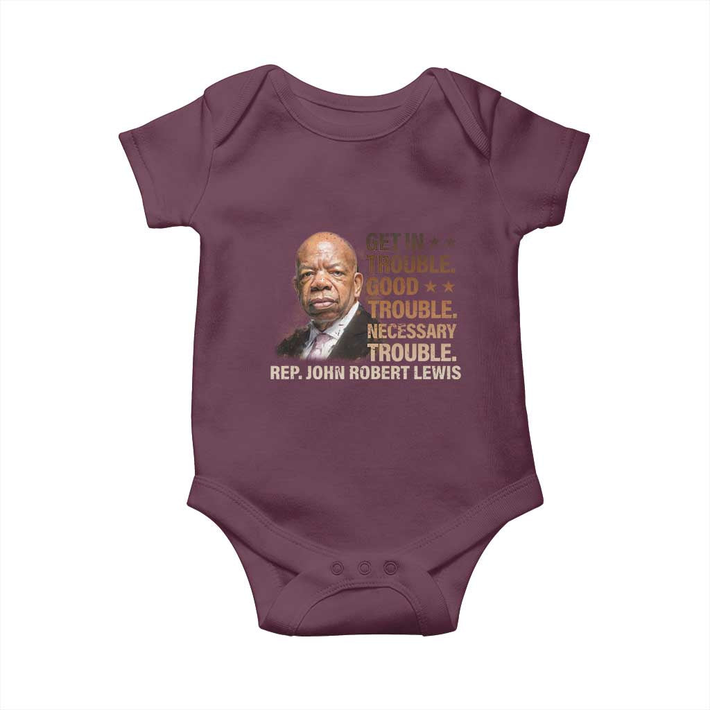 Rep John Lewis Baby Onesie Get In Good Necessary Trouble Social Justice - Wonder Print Shop