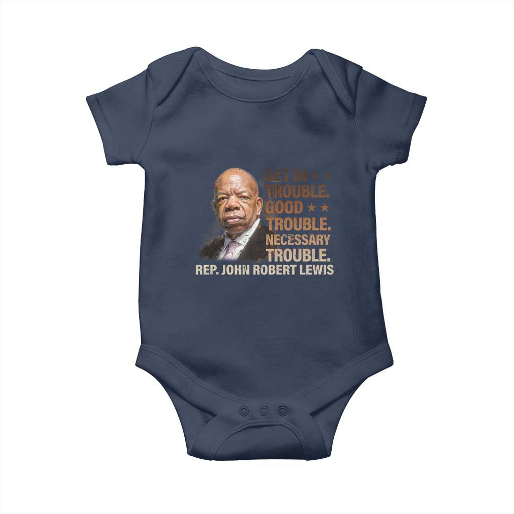 Rep John Lewis Baby Onesie Get In Good Necessary Trouble Social Justice - Wonder Print Shop