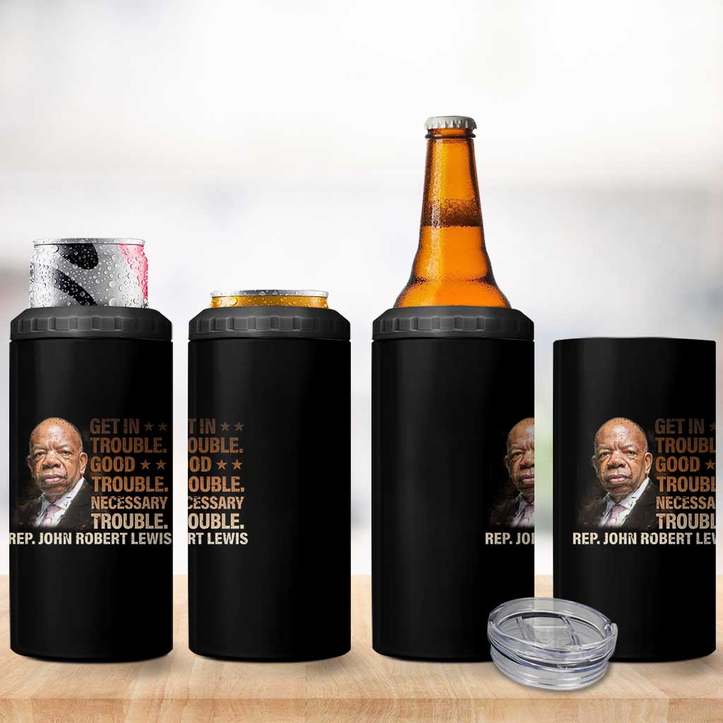 Rep John Lewis 4 in 1 Can Cooler Tumbler Get In Good Necessary Trouble Social Justice - Wonder Print Shop