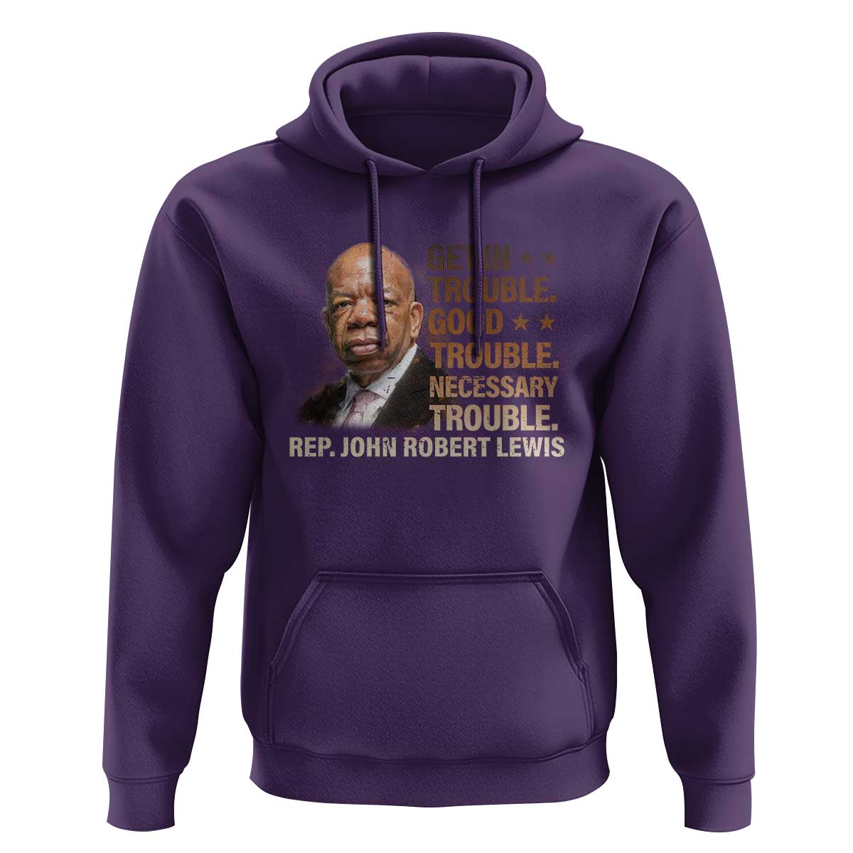 Rep John Lewis Hoodie Get In Good Necessary Trouble Social Justice - Wonder Print Shop