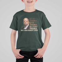Rep John Lewis T Shirt For Kid Get In Good Necessary Trouble Social Justice - Wonder Print Shop