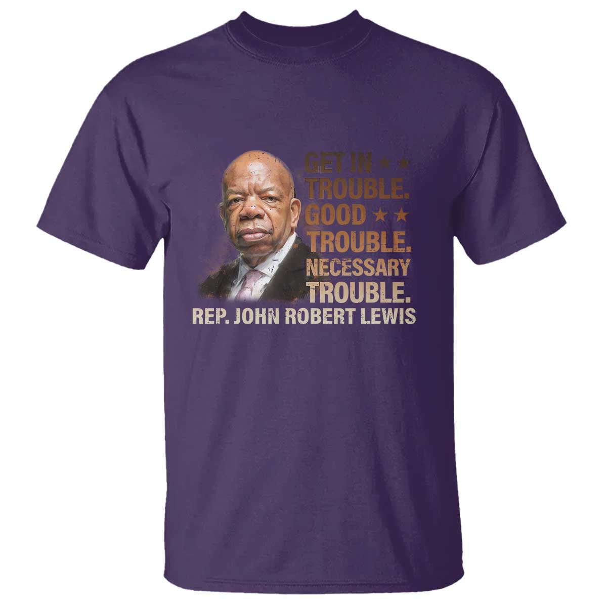 Rep John Lewis T Shirt Get In Good Necessary Trouble Social Justice - Wonder Print Shop
