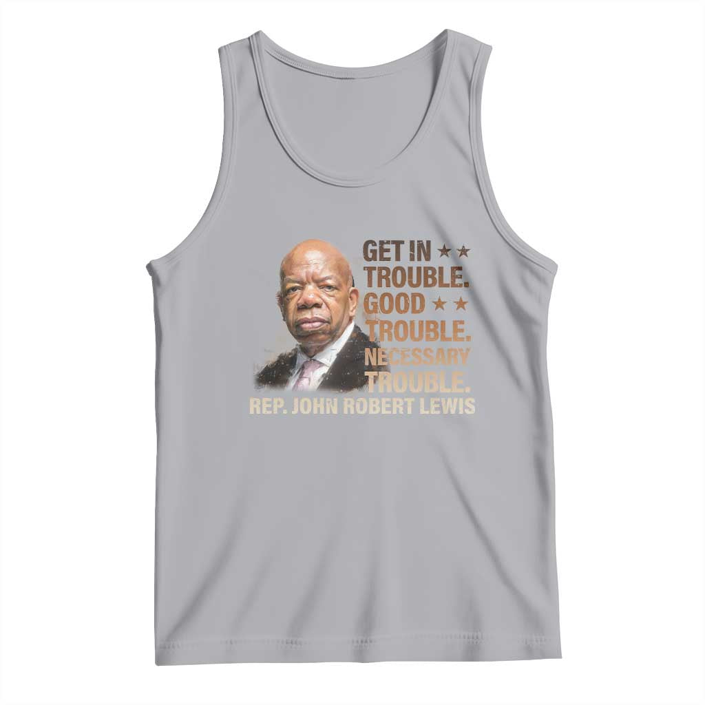 Rep John Lewis Tank Top Get In Good Necessary Trouble Social Justice - Wonder Print Shop