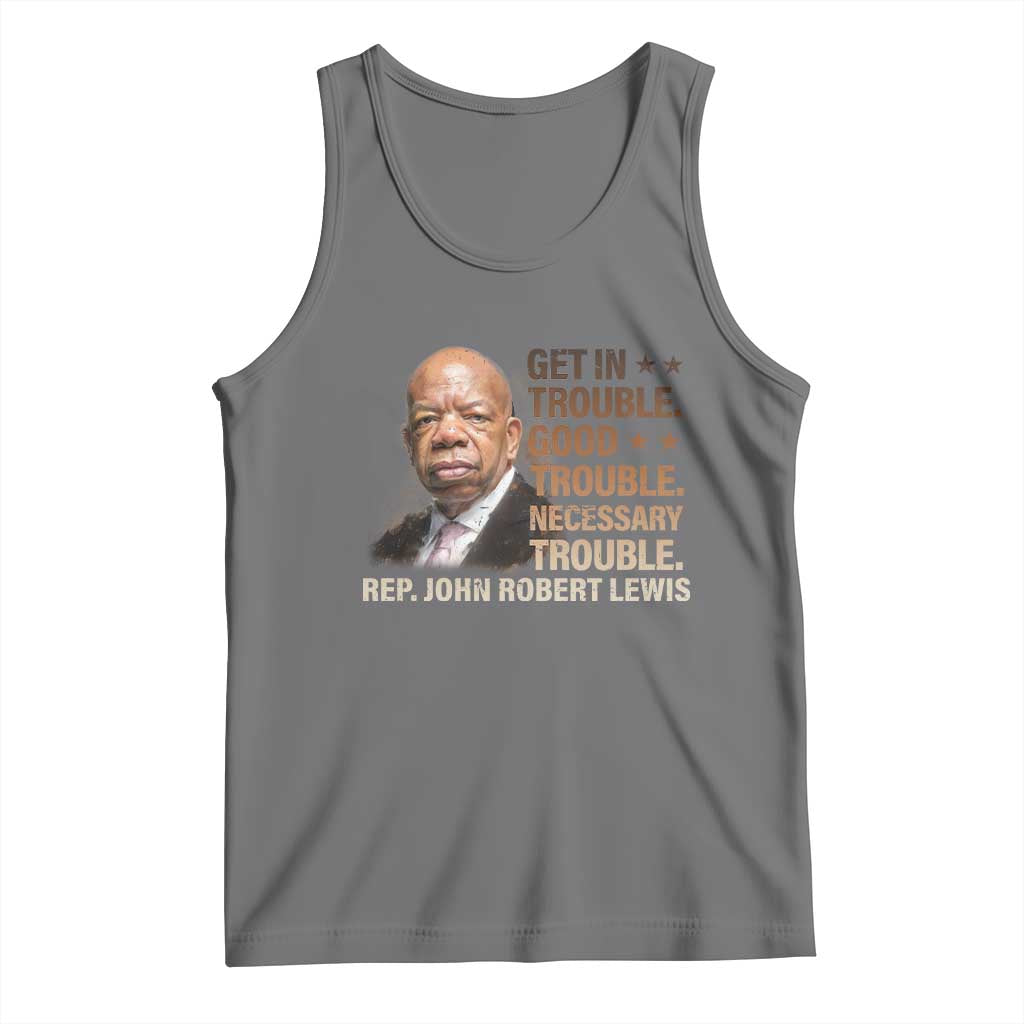 Rep John Lewis Tank Top Get In Good Necessary Trouble Social Justice - Wonder Print Shop