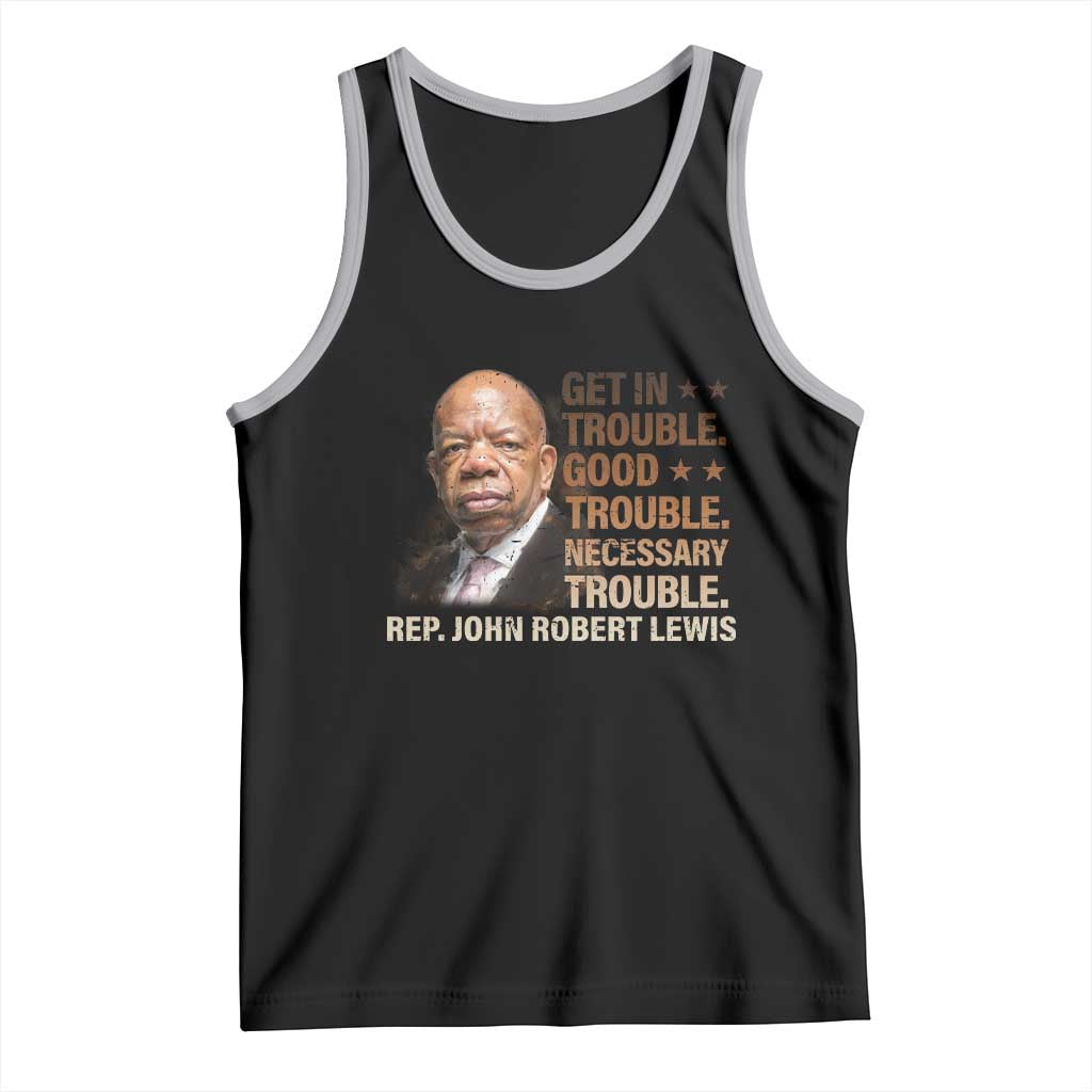 Rep John Lewis Tank Top Get In Good Necessary Trouble Social Justice - Wonder Print Shop