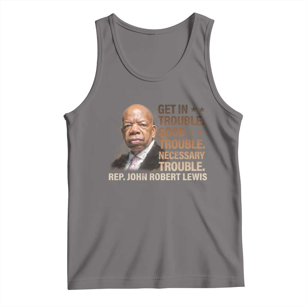 Rep John Lewis Tank Top Get In Good Necessary Trouble Social Justice - Wonder Print Shop