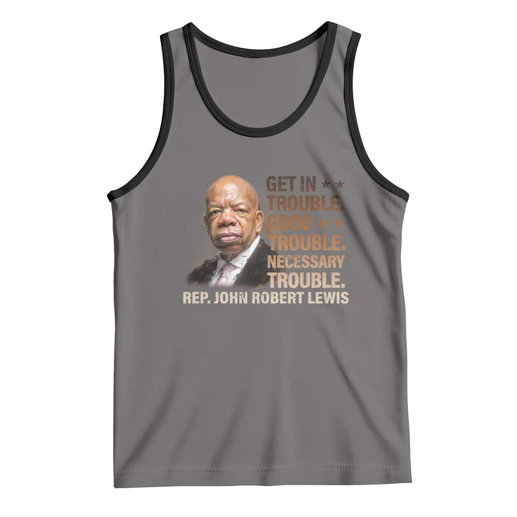 Rep John Lewis Tank Top Get In Good Necessary Trouble Social Justice - Wonder Print Shop