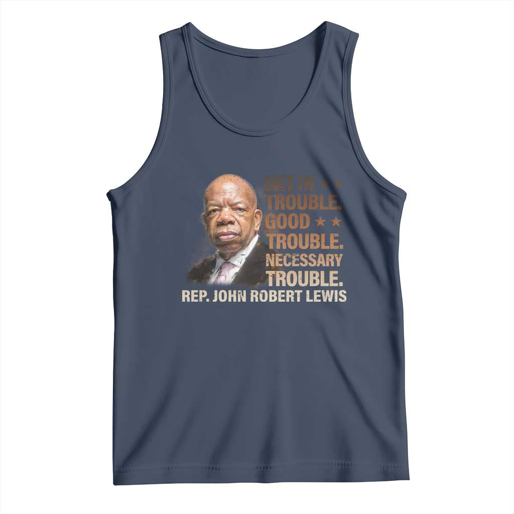 Rep John Lewis Tank Top Get In Good Necessary Trouble Social Justice - Wonder Print Shop