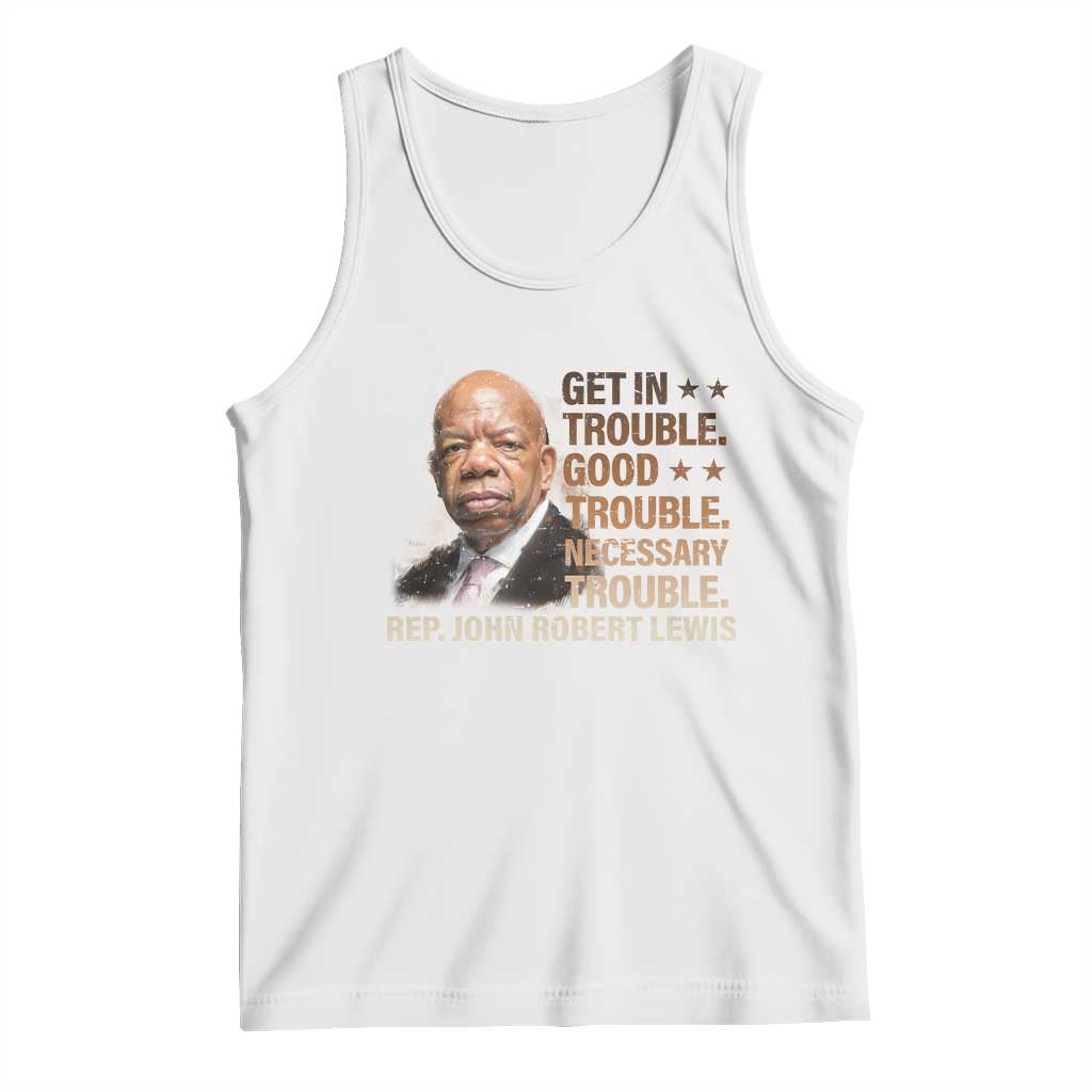 Rep John Lewis Tank Top Get In Good Necessary Trouble Social Justice - Wonder Print Shop