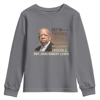 Rep John Lewis Youth Sweatshirt Get In Good Necessary Trouble Social Justice - Wonder Print Shop