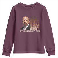 Rep John Lewis Youth Sweatshirt Get In Good Necessary Trouble Social Justice - Wonder Print Shop