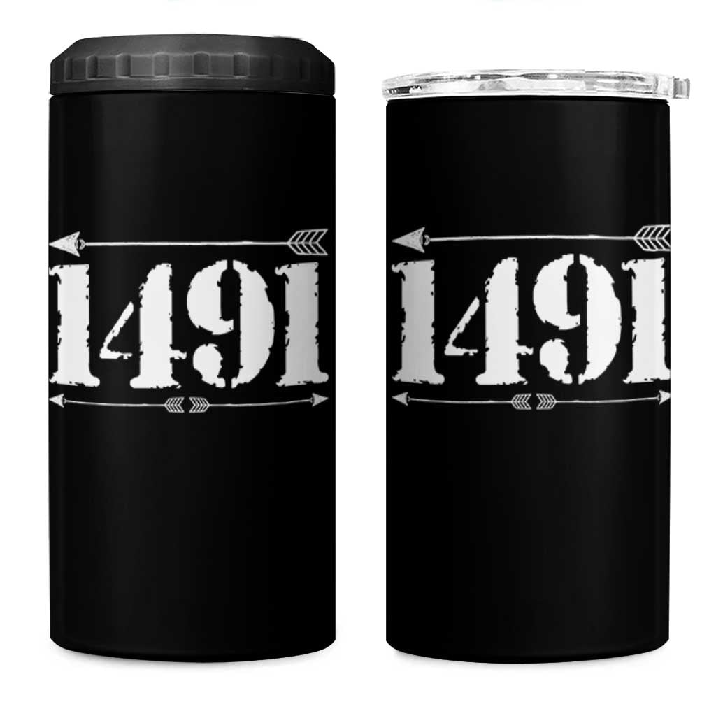 Proud Native American 1491 Indigenous People Day 4 in 1 Can Cooler Tumbler - Wonder Print Shop