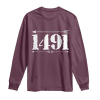 Proud Native American 1491 Indigenous People Day Long Sleeve Shirt - Wonder Print Shop