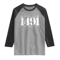 Proud Native American 1491 Indigenous People Day Raglan Shirt - Wonder Print Shop
