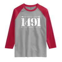 Proud Native American 1491 Indigenous People Day Raglan Shirt - Wonder Print Shop