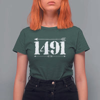 Proud Native American 1491 Indigenous People Day T Shirt For Women - Wonder Print Shop