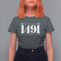 Proud Native American 1491 Indigenous People Day T Shirt For Women - Wonder Print Shop
