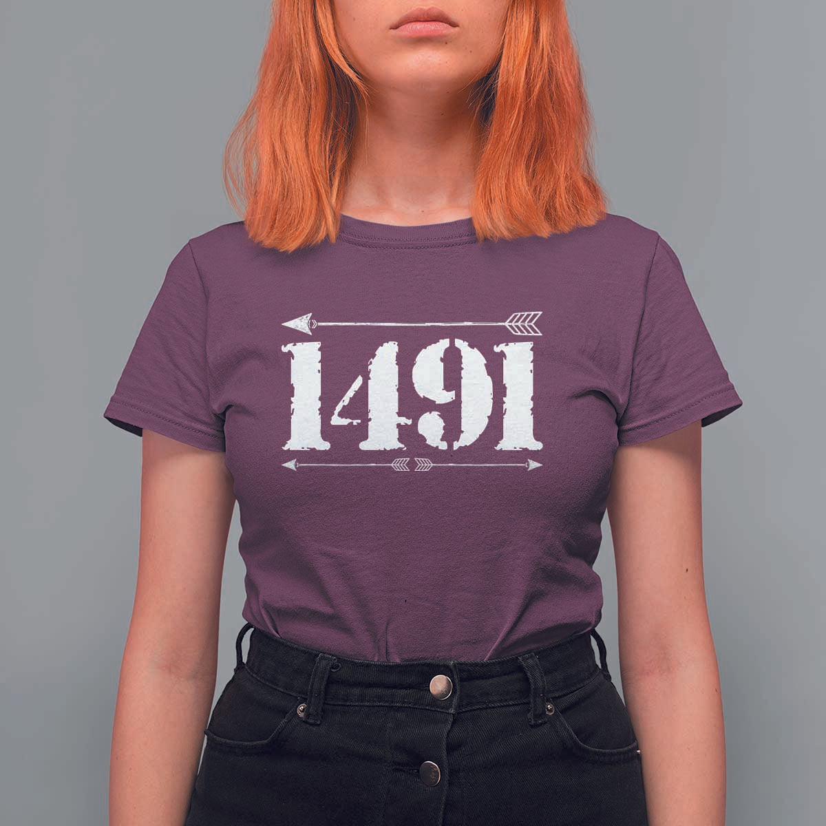 Proud Native American 1491 Indigenous People Day T Shirt For Women - Wonder Print Shop