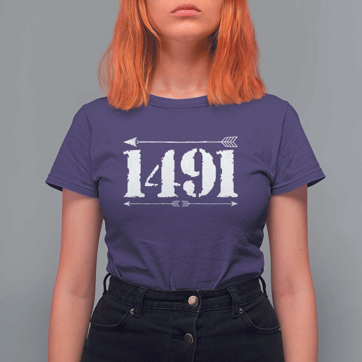 Proud Native American 1491 Indigenous People Day T Shirt For Women - Wonder Print Shop