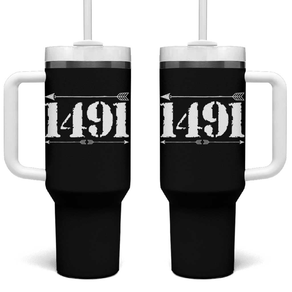 Proud Native American 1491 Indigenous People Day Tumbler With Handle - Wonder Print Shop