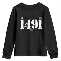 Proud Native American 1491 Indigenous People Day Youth Sweatshirt - Wonder Print Shop