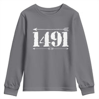 Proud Native American 1491 Indigenous People Day Youth Sweatshirt - Wonder Print Shop
