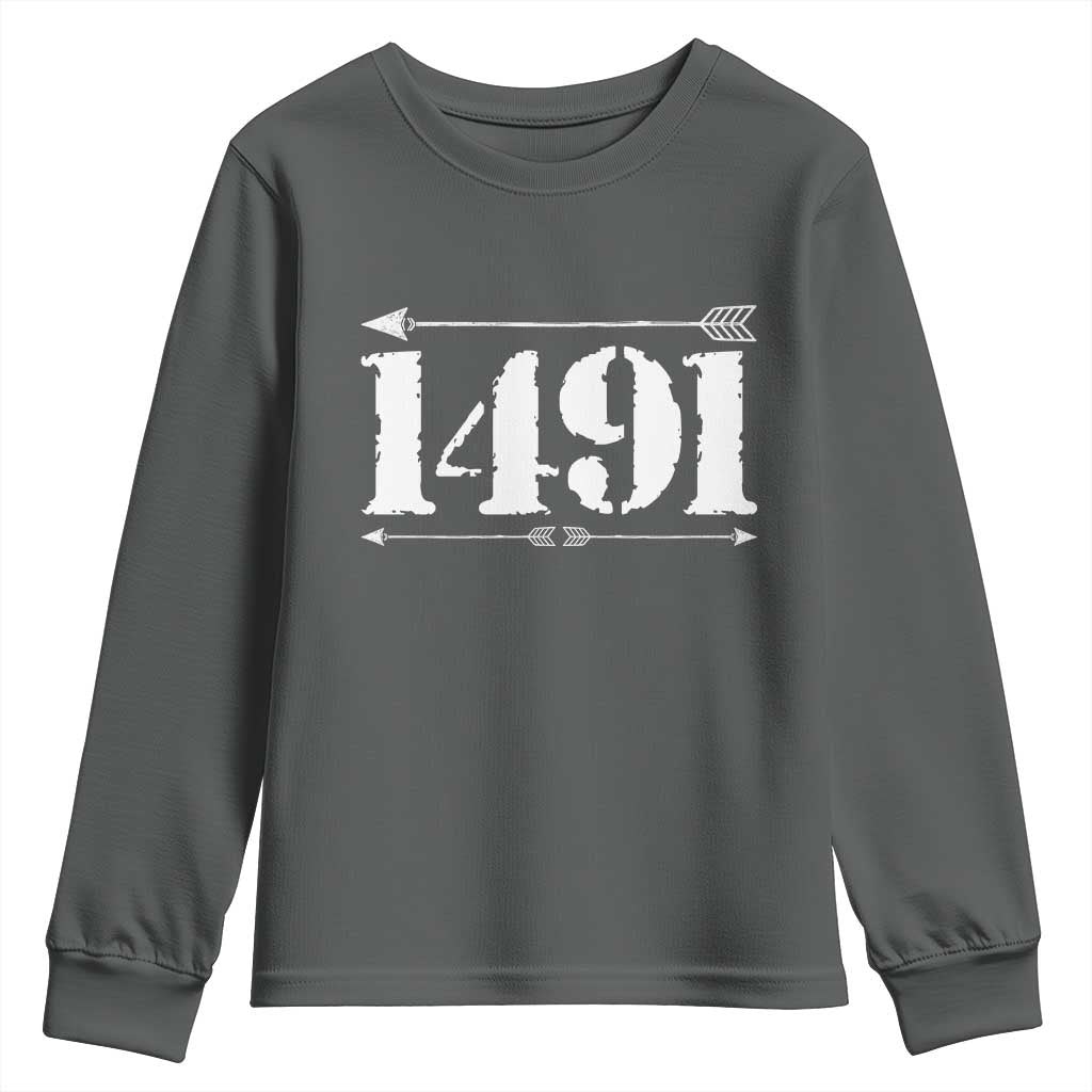 Proud Native American 1491 Indigenous People Day Youth Sweatshirt - Wonder Print Shop