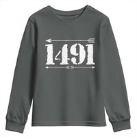 Proud Native American 1491 Indigenous People Day Youth Sweatshirt - Wonder Print Shop
