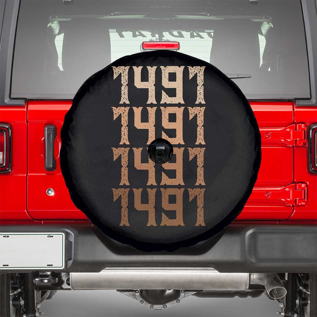 Proud Native American 1491 Pre Columbus Indigenous People Day Spare Tire Cover - Wonder Print Shop
