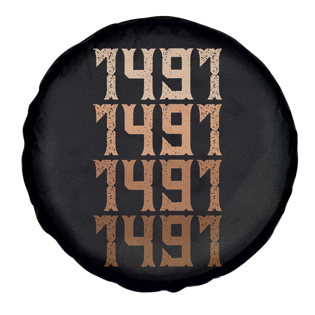 Proud Native American 1491 Pre Columbus Indigenous People Day Spare Tire Cover - Wonder Print Shop