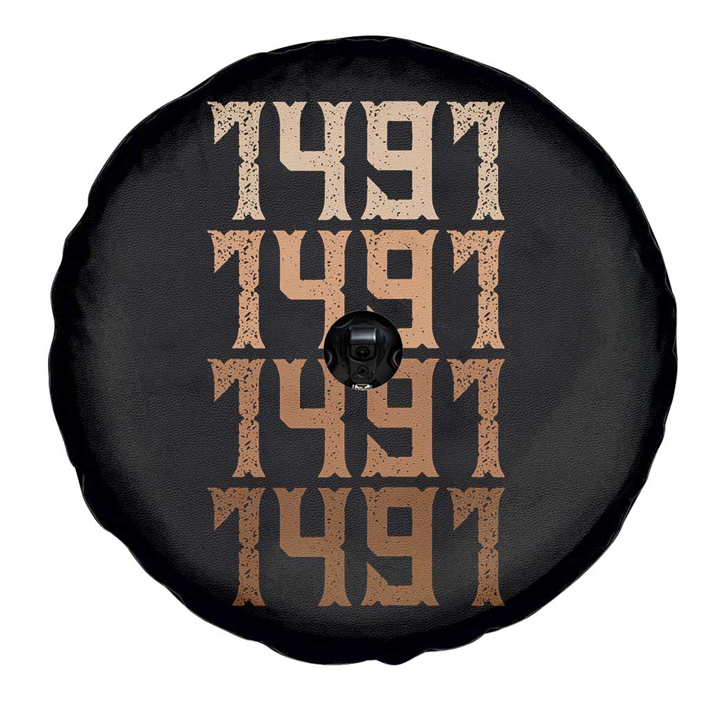 Proud Native American 1491 Pre Columbus Indigenous People Day Spare Tire Cover - Wonder Print Shop