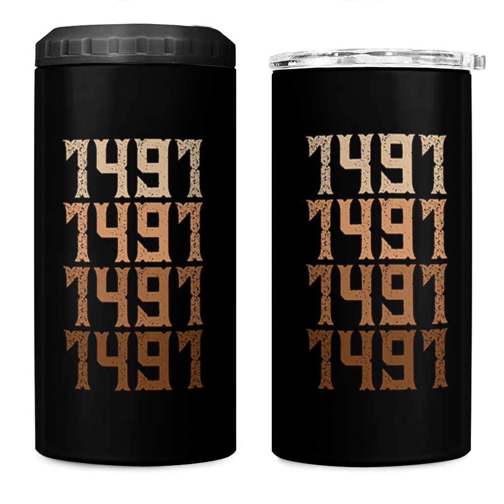 Proud Native American 1491 Pre Columbus Indigenous People Day 4 in 1 Can Cooler Tumbler - Wonder Print Shop