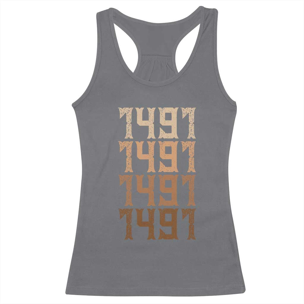 Proud Native American 1491 Pre Columbus Indigenous People Day Racerback Tank Top - Wonder Print Shop
