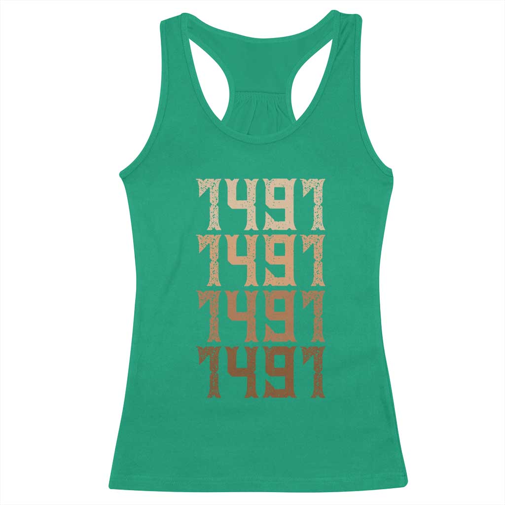 Proud Native American 1491 Pre Columbus Indigenous People Day Racerback Tank Top - Wonder Print Shop